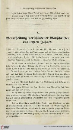 2: Beurteilung verschiedener Bauschriften des letzten Jahres