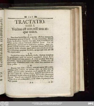 Thes. I. Veritas est non nisi una atque unica.