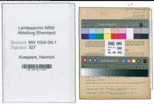 Entnazifizierung Heinrich Kueppers , geb. 17.03.1901 (Betr.Assistent)
