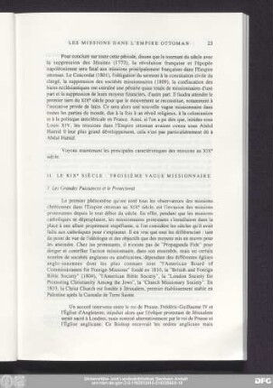 II. Le XIXe Siècle: Troisième Vague Missionaire