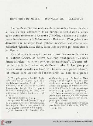 I. Historique du Musée – Installation – Catalogue