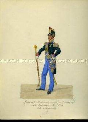Uniformdarstellung, Bataillonstambour des Leib-Infanterie-Regiments, Sachsen, 1846/1849.
