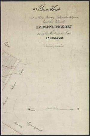 II. Rein-Karte der bäuerlichen Feldmark Langenlipsdorf nebst der wüsten Mark und der Forst Kaehnsdorf (6 Teile)