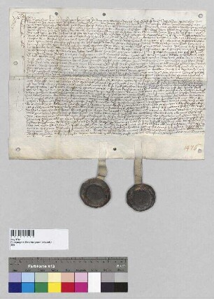 Anna von Laiming, Witwe des Jörg von Laiming zu Amerang, und ihre Söhne Christoph und Konrad verkaufen dem Hans Pusch zu Vilsheim, Pfleger zu Wald, den Hof zu Maxing, Pfarrei Erharting, Gericht Neumarkt.; S1: Wilhelm von Toerring zum Pertenstein; S2: Christoph von Laiming; S3: Ludwig Hofmann zu Vormach, Richter zu Amerang, in Vertretung des Konrad von Laiming