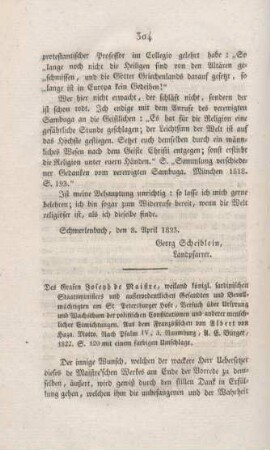 304-315 "Versuch über Ursprung und Wachsthum der politischen Constitutionen" von Joseph de Maistre