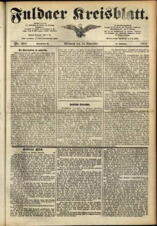 Ausgabe vom Mittwoch, den 10. November 1909.