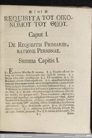Caput I. De Requisitis Primariis, Ratione Personae