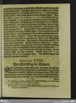 Sectio XVIII. Von Anruffung der Heiligen