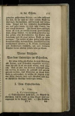 I. Vom Schönschreiben.