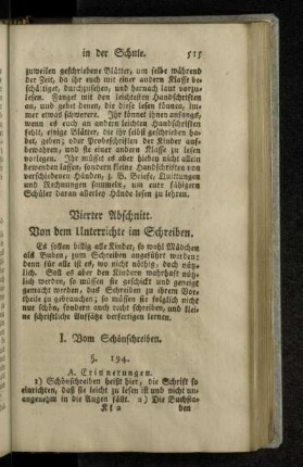I. Vom Schönschreiben.
