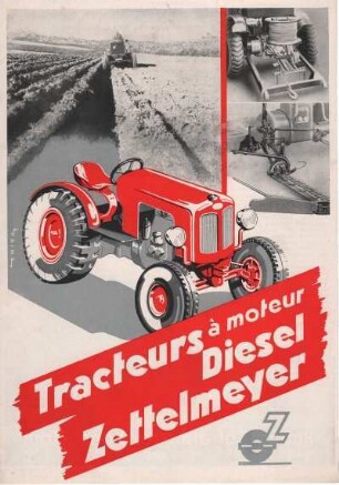 Französisches Werbeblatt für Diesel-Schlepper der Firma Zettelmeyer