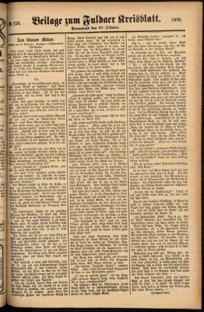 Zweite Ausgabe vom Samstag, den 27. Oktober 1900.