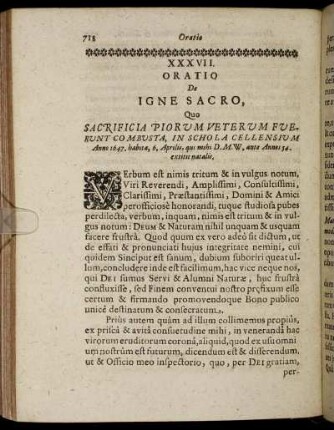 XXXVII. Oratio De Igne Sacro [...]