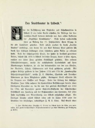 Das Stadttheater in Lübeck