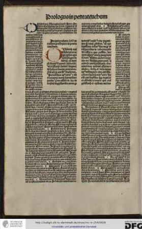 Incipit prefatio sancti Hieronymi presbyteri in pentateuchum.
