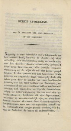 Derde afdeeling. Van de regering stad Nagasaky in het bijzonder