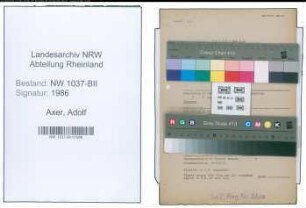 Entnazifizierung Adolf Axer , geb. 12.03.1902 (Landwirt)