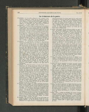Les événements de la guerre.