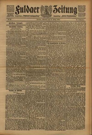 Erste Ausgabe vom Samstag, den 21. März 1908.