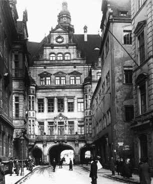 Dresden, ehem. Residenzschloss, Georgentor von Süden; Dunger, Gustav; Frölich, Gustav