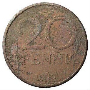 Fundmünze, 20 Pfennig, 1969