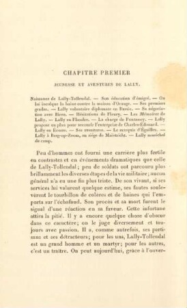 Chapitre premier. Jeunesse et aventures de Lally