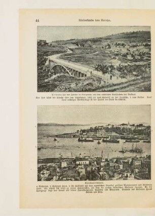 Tirnova (an der Jantra in Bulgarien) mit den nördlichen Ausläufern des Balkans
