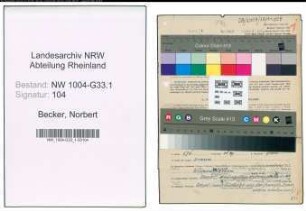 Entnazifizierung Norbert Becker , geb. 03.09.1896 (Schuldirektor)