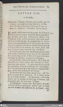 Lettre XVII. A Ali Bassa