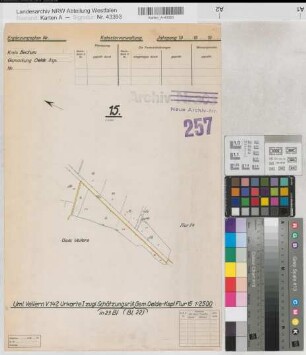 Vellern (Beckum), Umlegung Vellern, Bl. 22 Schätzungsriß u. Urkarte 1 Oelde Kspl. Flur 15