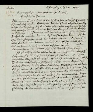 [Brief des Barons von Asch an Heyne vom 06./18.05.1801]