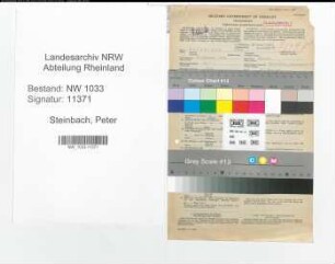 Entnazifizierung Peter Steinbach , geb. 15.02.1899 (Polizeibeamter)