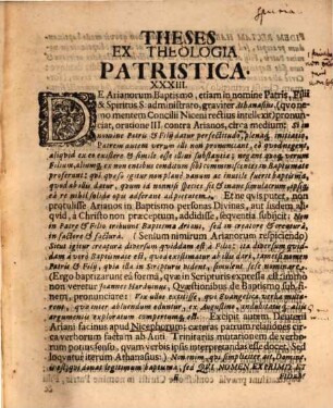 Theses Ex Universa Theologia Patristica Selectae