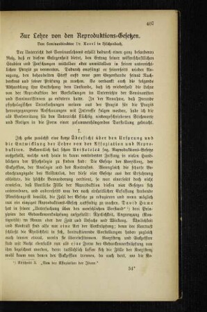 Zur Lehre von den Reproduktions-Gesetzen