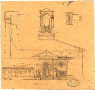 Leins, Christian Friedrich von; Italien; Reiseskizzen - Kirche (Teilgrundrisse, Ansicht)