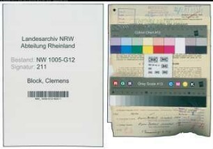 Entnazifizierung Clemens Block , geb. 24.05.1906 (Ingenieur)