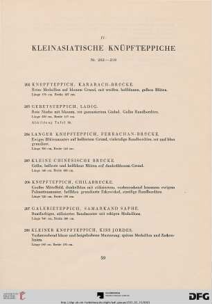 IV. Kleinasiatische Knüpfteppiche (Nr. 202-210)