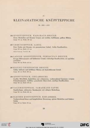 IV. Kleinasiatische Knüpfteppiche (Nr. 202-210)