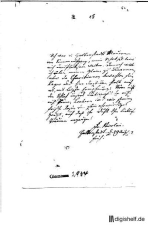 15: Brief von Friedrich Nicolai an Johann Wilhelm Ludwig Gleim