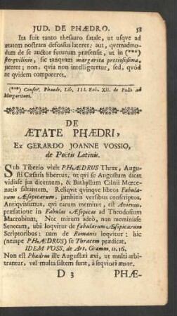 De Aetate Phaedri ...