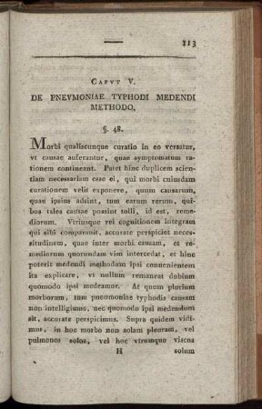 Caput V. De Pneumoniae Typhodi Medendi Methodo.