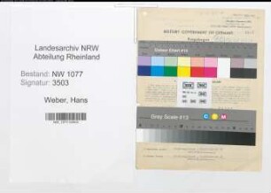 Entnazifizierung Hans Weber , geb. 08.04.1899 (Polizist)