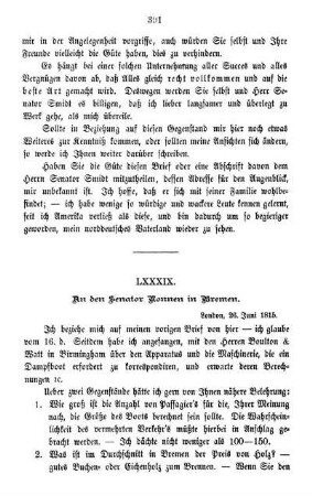LXXXIX. An den Senator Nonnen in Bremen.