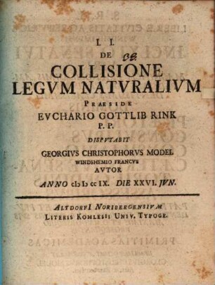 De Collisione Legvm Natvralivm