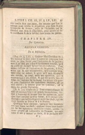 Chapitre IV. Des Opérations