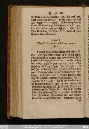 XXXVI. Wer ist Socrates Scholasticus gewesen?