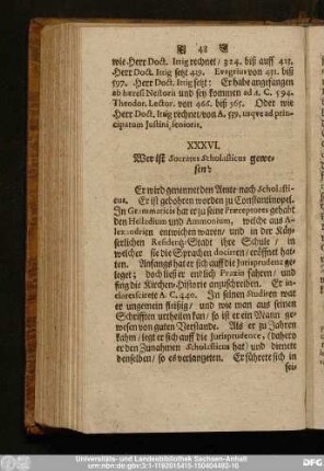 XXXVI. Wer ist Socrates Scholasticus gewesen?