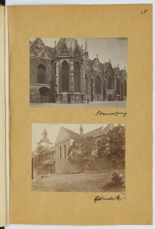 Martinikirche, Braunschweig / Kloster St. Marienberg, Helmstedt: Ansicht Annenkapelle Braunschweig, Ansicht Helmstedt (aus: Skizzen- und Fotoalbum 22)