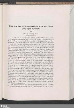 Über den Bau der Plazentome der Ziege und Gemse (Rupicapra rupicapra)