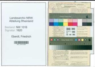 Entnazifizierung Friedrich Eberdt , geb. 02.12.1907 (Studienrat)